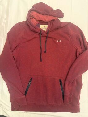 Hollister Red Marled Pullover Hoodie